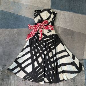 Anthropologie We ♥ Vera Cotton Sweetheart Dress NWT – Abstract Print